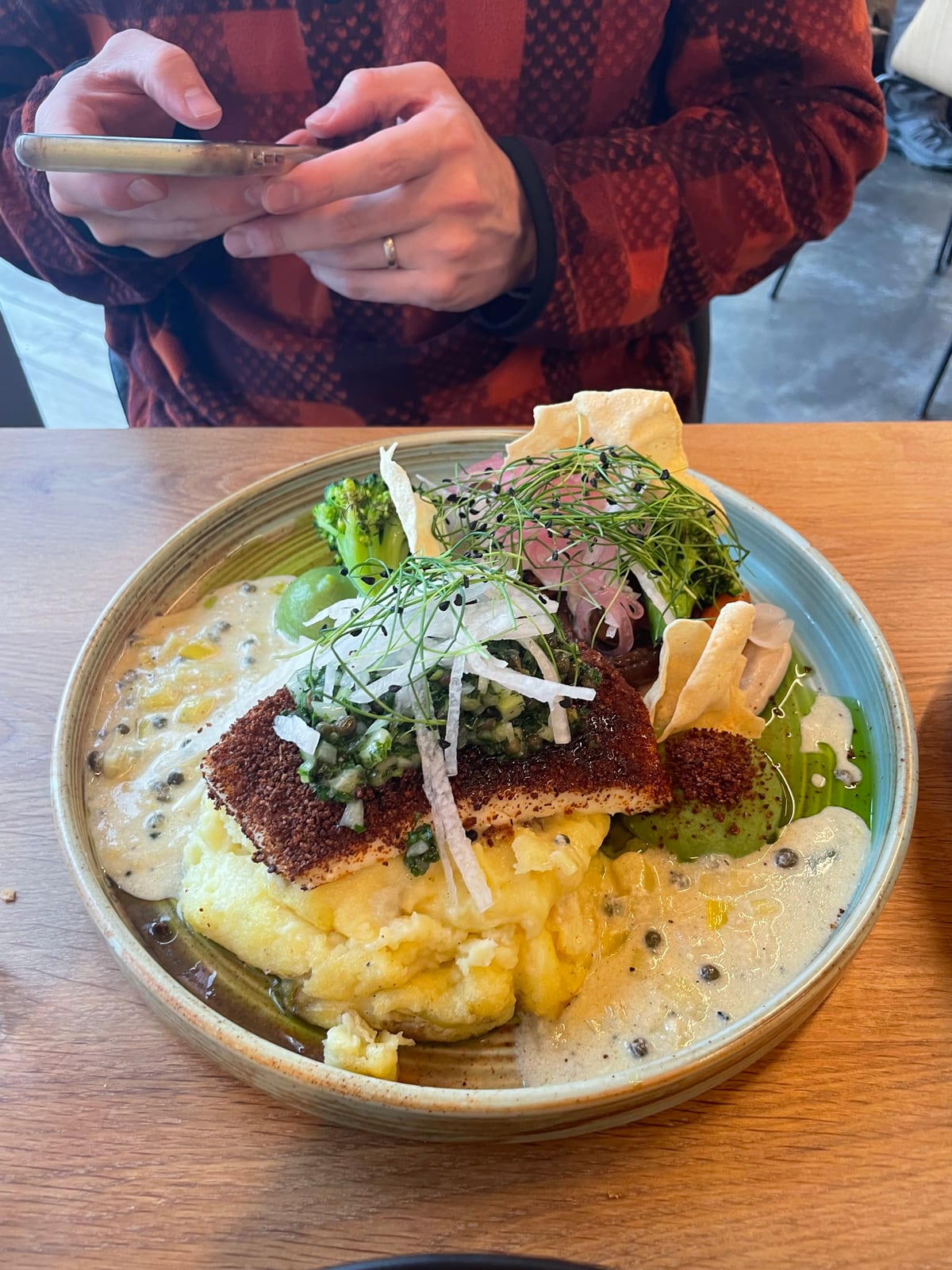 A plated fish dish at a Snaefellsnes cafe